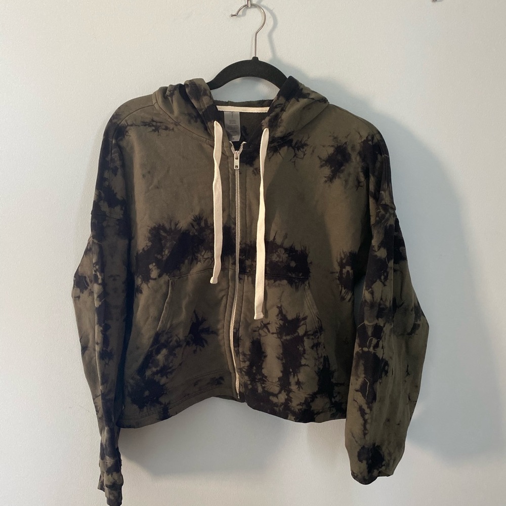 Electric and rose tie dye zip up